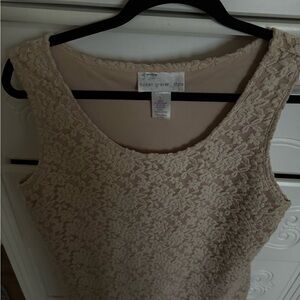 Cream Lace Sleeveless Top
